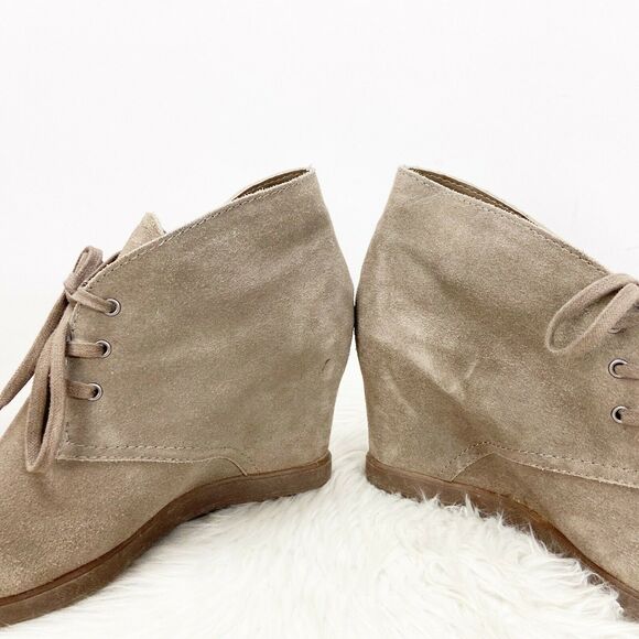 Dolce Vita 10 Womens Beige Suede Hidden Wedge Ankle Booties - Picture 6 of 9